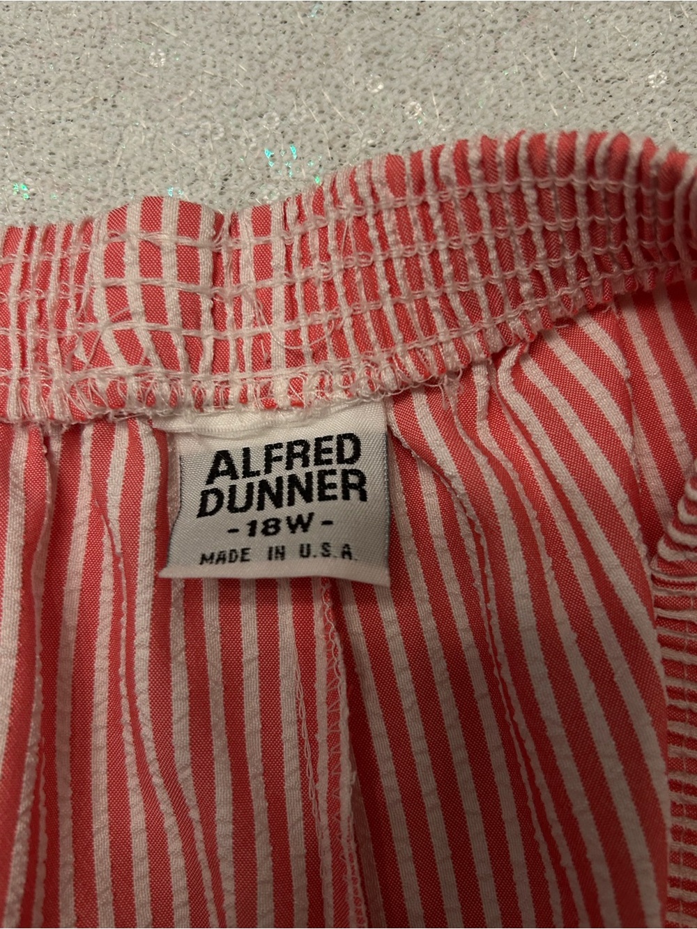 Alfred Dunner Women’s Red White Striped Pull-On Pants Size 18W Made in USA - Picture 7 of 11